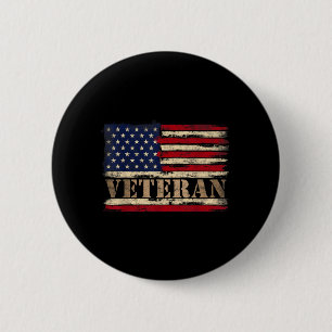 Badge Rond 5 Cm Texte Gras Drapeau Usa Fête Des Pères Vétéran Rétr