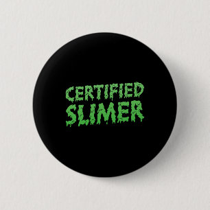Badge Rond 5 Cm Texte mince d'Halloween plus mince certifié