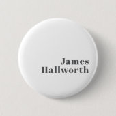 Badge Rond 5 Cm Texte moderne élégant et rétro | Gris (Devant)