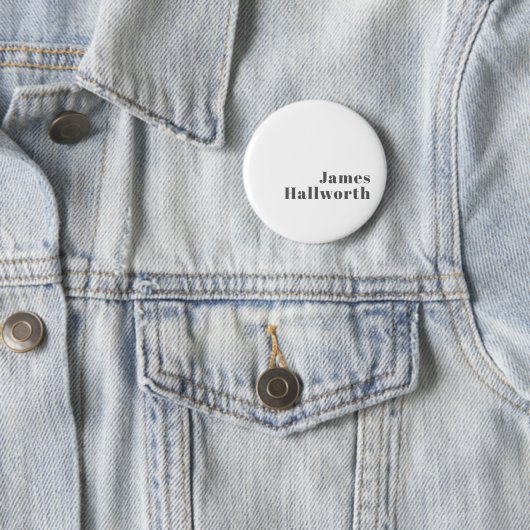 Badge Rond 5 Cm Texte moderne élégant et rétro | Gris (En situation)