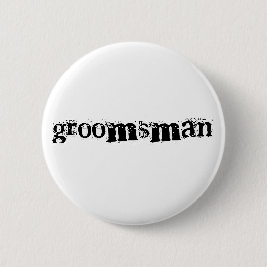 Badge Rond 5 Cm Texte noir de Groomsman (Devant)