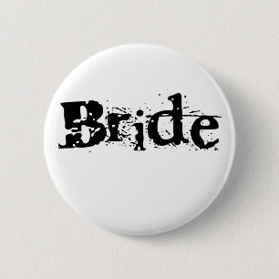 Badge Rond 5 Cm Texte noir de jeune mariée