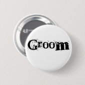Badge Rond 5 Cm Texte noir de marié (Devant & derrière)
