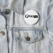 Badge Rond 5 Cm Texte noir de marié (En situation)