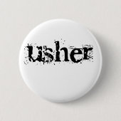 Badge Rond 5 Cm Texte noir d'Usher (Devant)