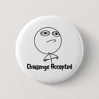 Badge Rond 5 Cm Texte noir et blanc admis par défi