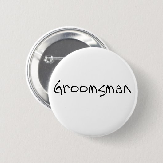Badge Rond 5 Cm Texte noir Groomsman (Devant & derrière)