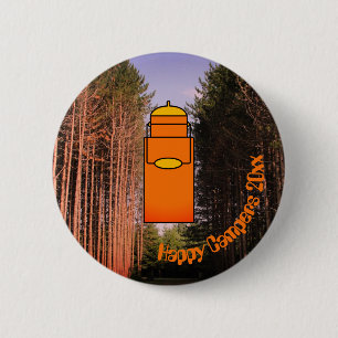 Badge Rond 5 Cm Texte personnalisé Bouton de cantine de camping Or