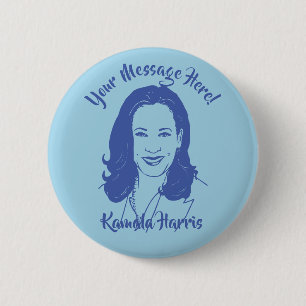 Badge Rond 5 Cm Texte personnalisé de la ligne Kamala Harris
