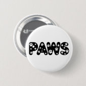 Badge Rond 5 Cm Texte personnalisé des pattes de chien (Devant & derrière)