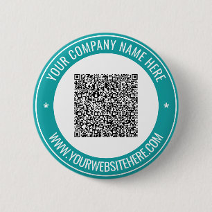 Badge Rond 5 Cm Texte personnalisé d'information de scan de code Q