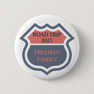 Badge Rond 5 Cm Texte personnalisé du voyage sur la route familial