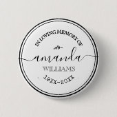 Badge Rond 5 Cm Texte personnalisé Hommage élégant aux funérailles (Devant)