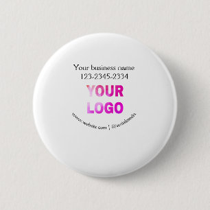 Badge Rond 5 Cm texte simple minimal ajoutez votre logo/conception