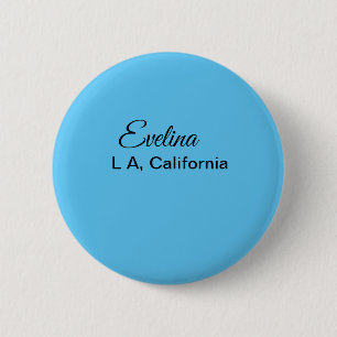 Badge Rond 5 Cm Texte simple minimal ajoutez votre nom lieu ville