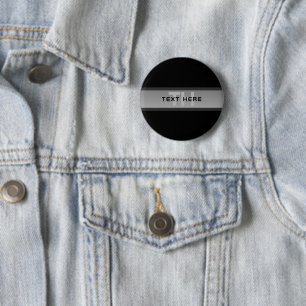 Badge Rond 5 Cm Texte superposé personnalisable moderne Noir & G