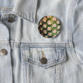 Badge Rond 5 Cm Texture tropicale de poinçon d'ananas (En situation)