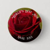 Badge Rond 5 Cm Textured Red Rose Mother’s Day (Devant)