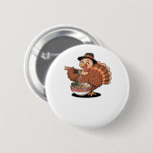 Badge Rond 5 Cm thaiksgiving turkey eats ramen Oversize T-shirt (Devant & derrière)
