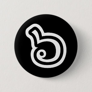 Badge Rond 5 Cm Thailande Numéro 6 / Six / ๖ (Ho/Hok) Langue thaïe
