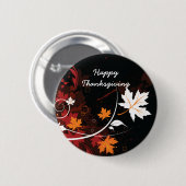 Badge Rond 5 Cm Thanksgiving automne feuilles érable produits pers (Devant & derrière)