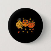 Badge Rond 5 Cm Thanksgiving Basketballs Pilgrim Automne Automne H (Devant)