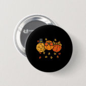 Badge Rond 5 Cm Thanksgiving Basketballs Pilgrim Automne Automne H (Devant & derrière)