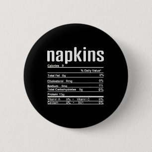 Badge Rond 5 Cm Thanksgiving Christmas Napkins Nutrition Fact