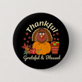 Badge Rond 5 Cm Thanksgiving Grateful & Blessed (Devant)