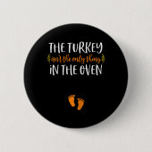 Badge Rond 5 Cm Thanksgiving Grossesse Faire-part Turquie bébé R (Devant)
