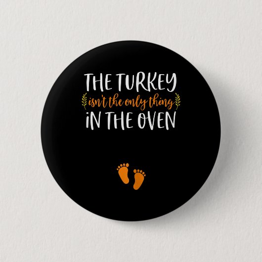 Badge Rond 5 Cm Thanksgiving Grossesse Faire-part Turquie bébé R (Devant)