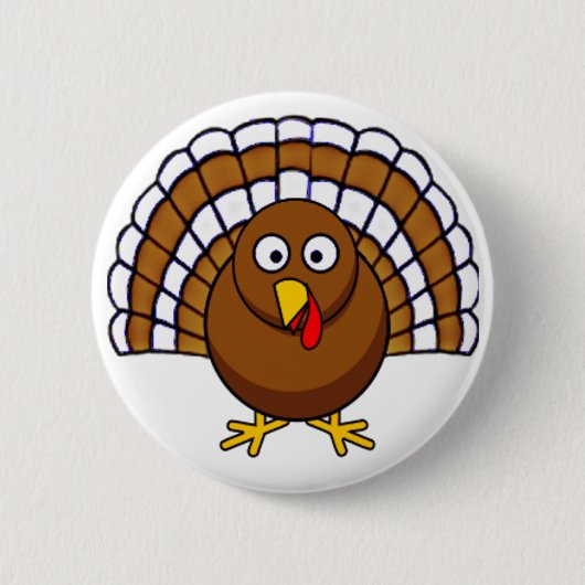 Badge Rond 5 Cm Thanksgiving mignon Turquie (Devant)