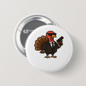 Badge Rond 5 Cm Thanksgiving Secret Agent Turkey Classic T-Shirt (Devant & derrière)