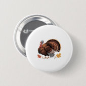 Badge Rond 5 Cm Thanksgiving Turquie - Automne Vacances Classique  (Devant & derrière)