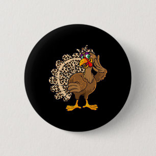 Badge Rond 5 Cm Thanksgiving Turquie femmes Empreinte de léopard A