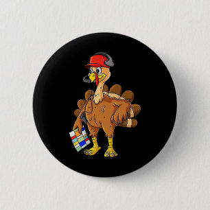 Badge Rond 5 Cm Thanksgiving Turquie Football Entraîneur Amusants 