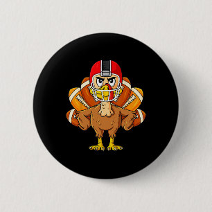 Badge Rond 5 Cm Thanksgiving Turquie Football Joueur Amusants garç