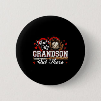 Badge Rond 5 Cm That's grandson out there women baseball grandma