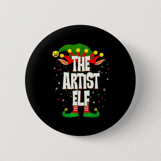 Badge Rond 5 Cm The Artist Elf Christmas (Devant)