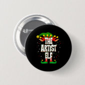 Badge Rond 5 Cm The Artist Elf Christmas (Devant & derrière)