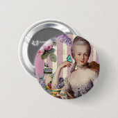 Badge Rond 5 Cm Thé au Petit Trianon - rose (Devant & derrière)