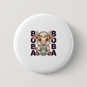 Badge Rond 5 Cm Thé aux perles de vache mignonne Design de T-Shirt