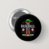 Badge Rond 5 Cm The Baseball Elf Funny Christmas Srt Lovers Xmas E (Devant & derrière)