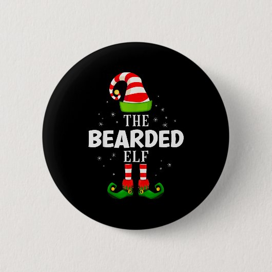 Badge Rond 5 Cm The Bearded Elf Christmas Pjs Matching Pajama (Devant)