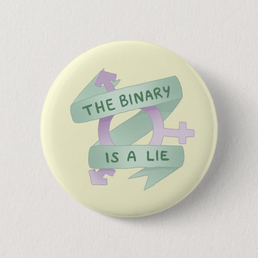 BADGE ROND 5 CM THE BINARY IS A LIE (Devant)