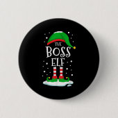 Badge Rond 5 Cm The Boss Elf Christmas Family Matching Xmas Group  (Devant)