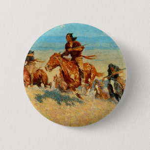 Badge Rond 5 Cm The Buffalo Runners de Frederic Remington (1909)