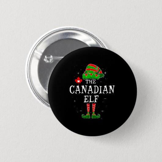 Badge Rond 5 Cm The Canadian Elf Group Matching Family Christmas C (Devant & derrière)