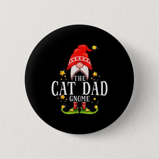 Badge Rond 5 Cm The Cat Dad Gnome Christmas Matching For Men Women (Devant)