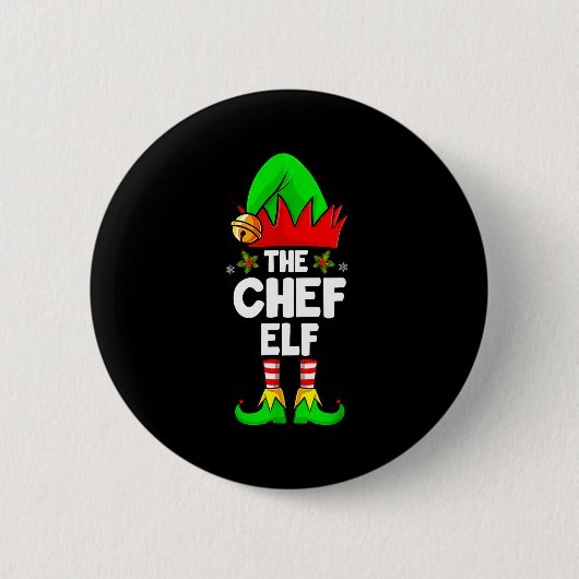 Badge Rond 5 Cm The Chef Elf Shirt Matching Family Chef Christmas (Devant)